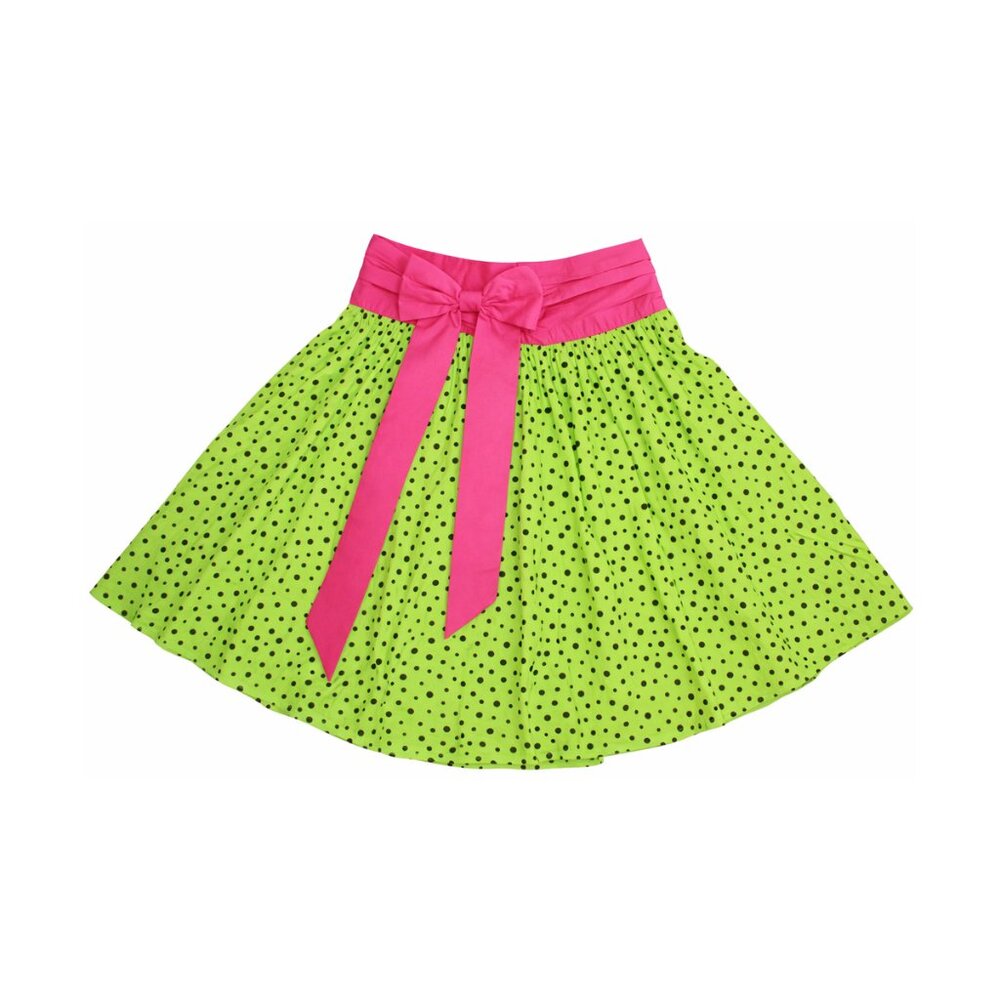Sourpuss Lime Green/Black Polkadot Circle Skirt - Picture 3 of 6